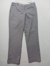 FAIRWAY GREENE Womens Dress Pants 10 Blk Wht Herringbone Ankle Office Chic