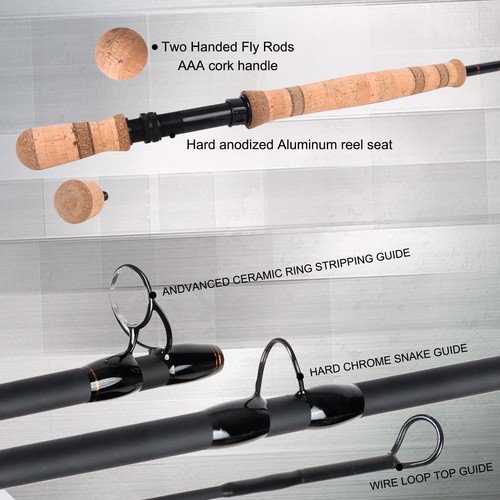 Maxcatch Two-handed Switch & Spey Fly Fishing Rods Fast Action IM10 Carbon Blank - Picture 3 of 15