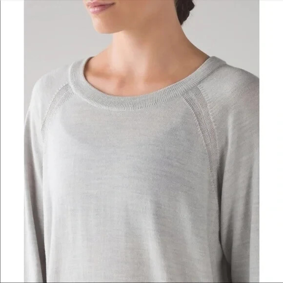 Lululemon Gray Pullover Rising Salutation Knit Sw… - image 3