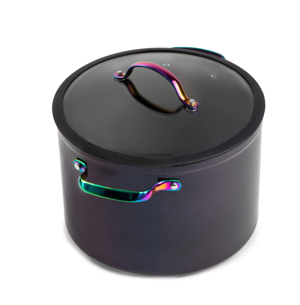 Thyme & Table Non-Stick 8 QT Signature Stock Pot with Glass Lid, Rainbow