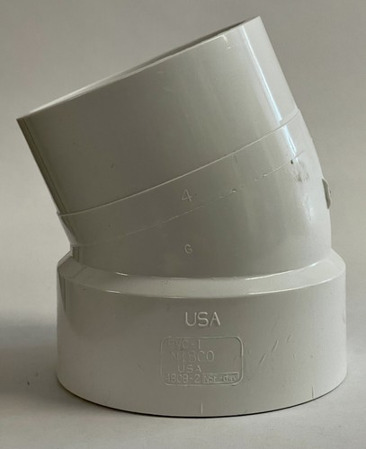 Nibco 4" 4808-2 22-1/2 FTG Elbow SPG x Hub PVC K079630 10 Pack - Picture 3 of 8