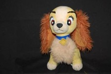 Disney Lady And The Tramp Dog Brown Ear Eyes Tan White Blue Collar Plush 8" Toy