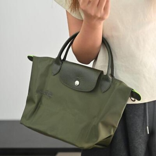 Longchamp Le Pliage Grün Original Henkeltasche Tasche Outlet NEU