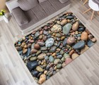 3D Small Brown Pebbles NA13853 Game Rug Mat Elegant Photo Carpet Mat Fay