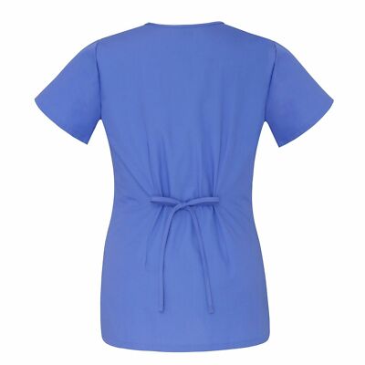 club monaco navy blue dress Mandala Women's Multi-Wear Collar Scrub Top - Ceil Blue