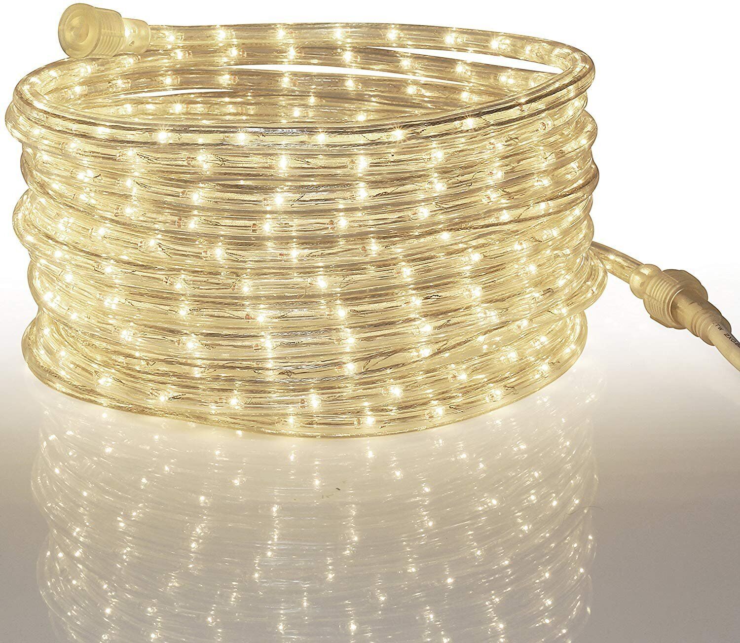 Tupkee LED Rope Light Warm-White - for Indoor and Outdoor use, 24 Feet (7.3...