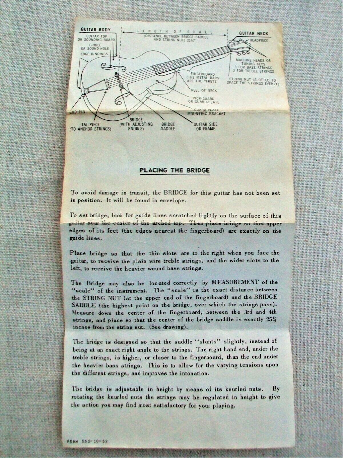 Vintage 1950s Guild Guitar Bridge ins eBay