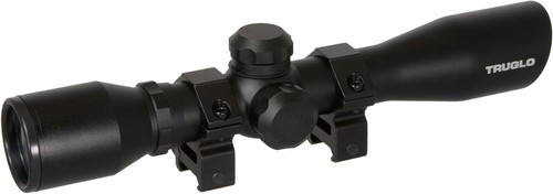 TruGlo 4x32mm Diamond Reticle Compact Shotgun Hunting Rifle Scope & Weaver Rings - Picture 9 of 11