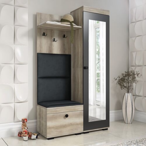 Flurgarderobe DUO, Garderobenschrank, Spiegel, Schuhschrank, fertig aufgebaut - Bild 5 von 33