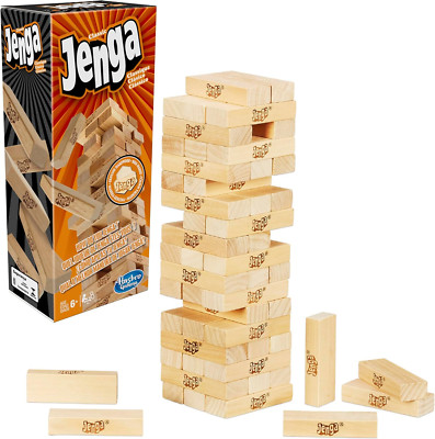 Jenga Game | the Original Wood Block Game with Genuine Hardwood Blocks | Stackin