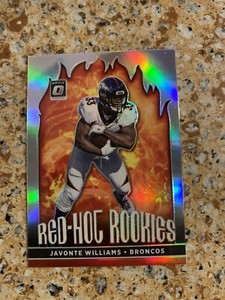 JAVONTE WILLIAMS 2021 PANINI OPTIC RED HOT ROOKIES HOLO RC #RHR-8 BRONCOS