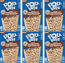 6 PACK - Kellogg’s Frosted Chocolatey Chip Pancake Pop Tarts 8 Count 13.5oz Box