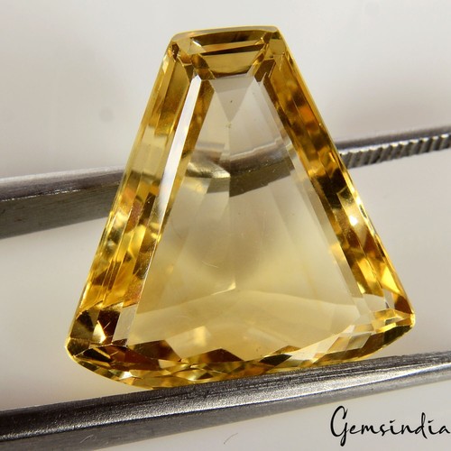 Piedra preciosa facetada de corte elegante citrino amarillo natural sin tratar de 16,10 quilates para joyería - Imagen 5 de 7