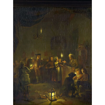 Versteegh Die Nachtschule Gemälde großer Wandkunstdruck 18 x 24 Zoll