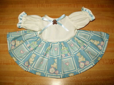 BLUE TEDDY BEAR IN WAGON ON TRICYCLE DRESS for 16'' - 18''  CPK Cabbage Patch Kids