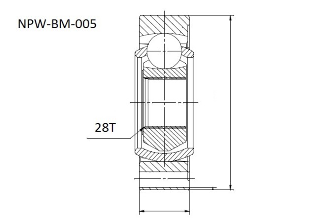 Hardy Disc, Long Shaft Drive Shaft BMW 5 E39 95-04, BMW 7 E38 94-01 Spline