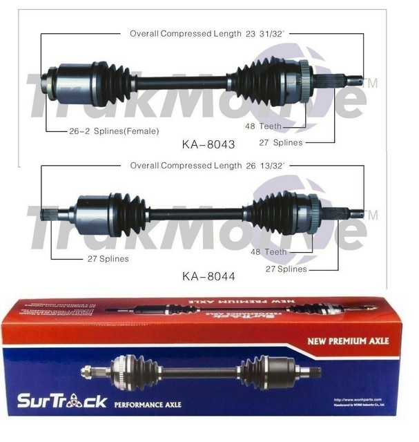 2 Front CV Axle Shafts SurTrack for Kia Sportage AWD Hyundai Tucson 4WD