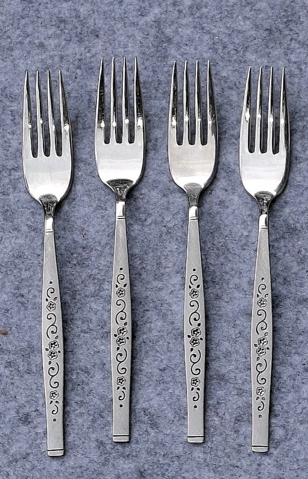 Juego de 7 tenedores de cena de acero inoxidable Oneida Genoa bruñidos Foto 4 de 4