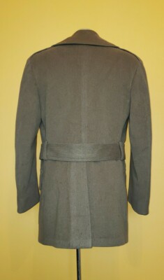 VINTAGE WWII ARMY WOOL MACKINAW OVERCOAT OFFICERS COAT JACKET | eBay