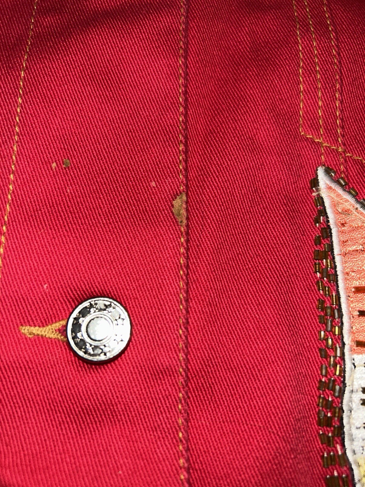 DIANE'S ESSENTIALS Red Denim Jacket Hollywood Seq… - image 5