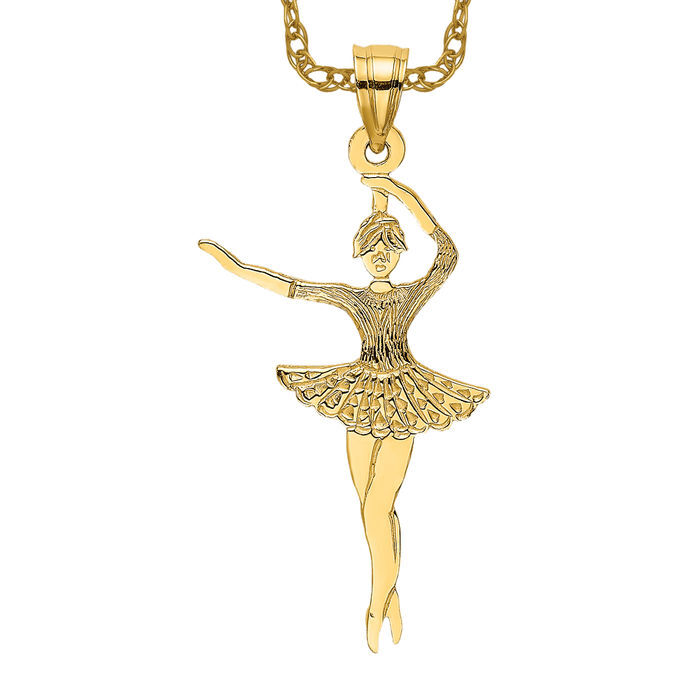 SAOLA Collana pantofole ballerine in oro giallo massiccio 14 carati