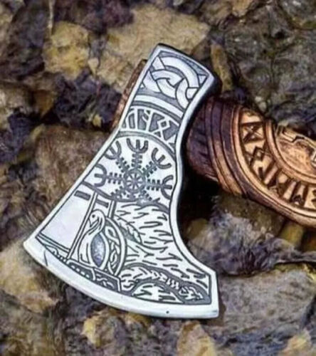 Ragnar LothBrok Viking Axe Battle Ready Axe Hand Forged Carbon Steel With Sheath - Picture 5 of 7