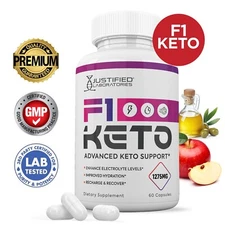 F1 Keto ACV Pills 1275MG New Improved Formula 60 Capsules