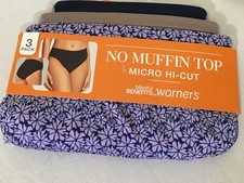 New Warner  s No Muffin Top Micro Hi-Cut Panties Womens 3 pairs Underwear U pick