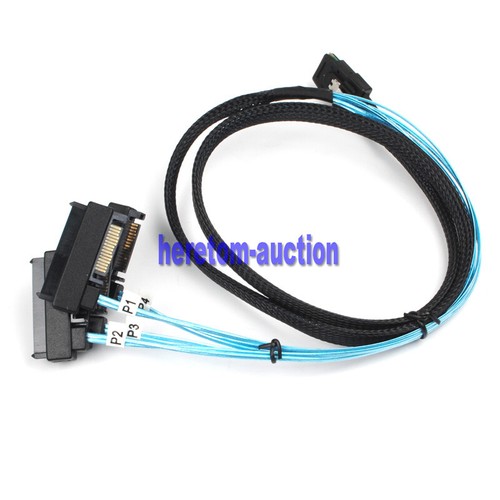 Internal Mini SAS 36Pin SFF-8087 to 4 x 29Pin SFF-8482 with SATA Power Cable - Picture 4 of 10