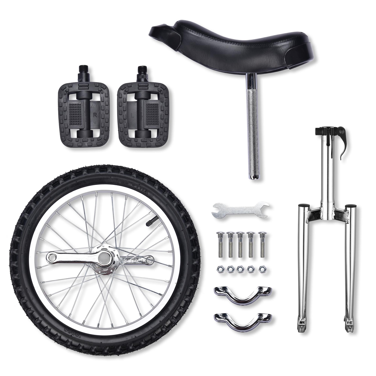 16 In Wheel Unicycle Skidproof Mountain Tire Cycling Sports Exercise Silver
