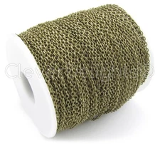 Cable Chain Spool - 330 Feet - Antique Bronze Color - 2x3mm Link