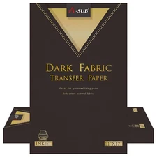 Bulk A-SUB Inkjet Printable Heat Transfer Paper Dark 11x17 50 Sheet Iron-On T-sh