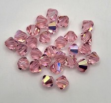 Swarovski Crystal Light Rose AB Bicone Beads; 3mm 24 , 4mm 24 or 6mm 12 
