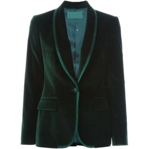 Men's Emerald Green Velvet Blazer One Button Party Clothes Dinner Smoking Jacket