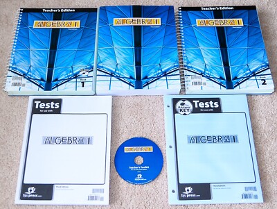 BJU Bob Jones 9th grade ALGEBRA 1 9 Student Worktext Teacher Ed COMPLETE SET