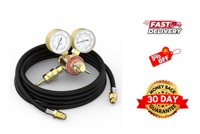 YESWELDER Argon CO2 Regulator with 8.2FT Hose 0-4000 PSI Gauges Gas Welding Reg