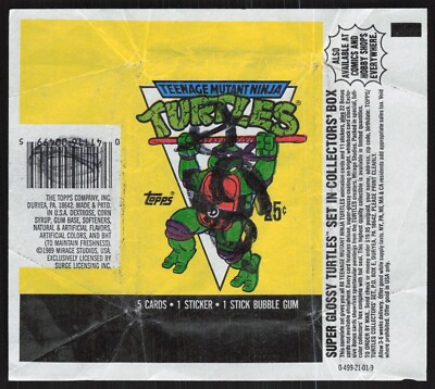 1989 Topps TMNT Teenage Mutant Ninja Turtles Opened Wax Pack Wrapper AA781