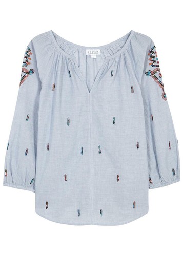 S By Broderie Designer Top Et Spencer Bleu Shailene Avec Velvet Taille Graham 6qPqH