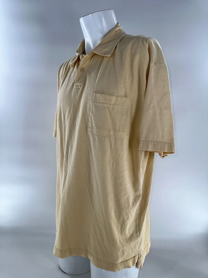 Camisa polo masculina Route 66 autêntica jersey lavado L amarela 100% algodão YGI J4-141 - Imagem 4 de 4