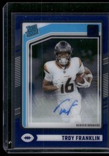 2024 Panini Donruss Clearly Troy Franklin Rookie Auto Blue /49 #82