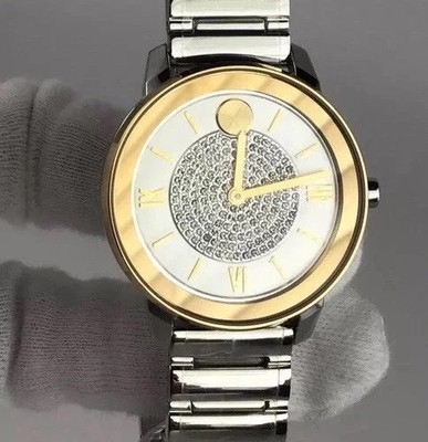 Ladies MOVADO BOLD Luxe Two-tone Crystal Pavé Dial Watch