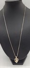 Vintage Sterling Silver Signed LUC 925 Caged Pearl Pendant Necklace — photo 2