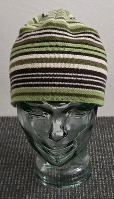  ️PATAGONIA STRIPED BEANIE HAT WOOL ACRYLIC HIKE SKI SNOW RETRO MEDIUM UNISEX 