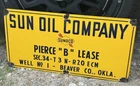 Vintage SUN OIL COMPANY SUNOCO Lease OIL PORCELAIN SIGN