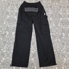 Hoodrich Cargo Trousers Joggers Tracksuit Bottoms Size XS Black Front Logo W26