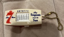 Vtg Seagrams 7 Seven Crown Whiskey Perpetual Calendar Keychain USA Advertising