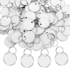 300 Pieces 1.25 Inches White Metal Rim Key Tags Bulk Key Tags Paper round Paper