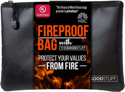 Fireproof Money Bag for Cash (10'' X 13'')   Waterproof Document Holder with Zippe
