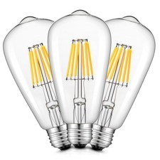 6w Led Edison Bulb 3200k Soft White 70w Equivalent 700 Lm Dimmable E26 Vintage E