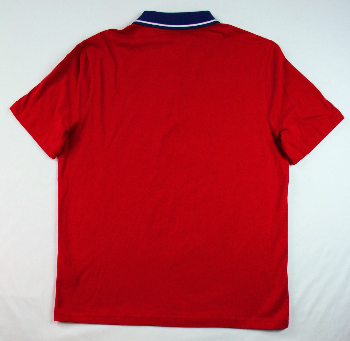 Nautica Polo Shirt Mens Medium Red Blue Collar Classic Short